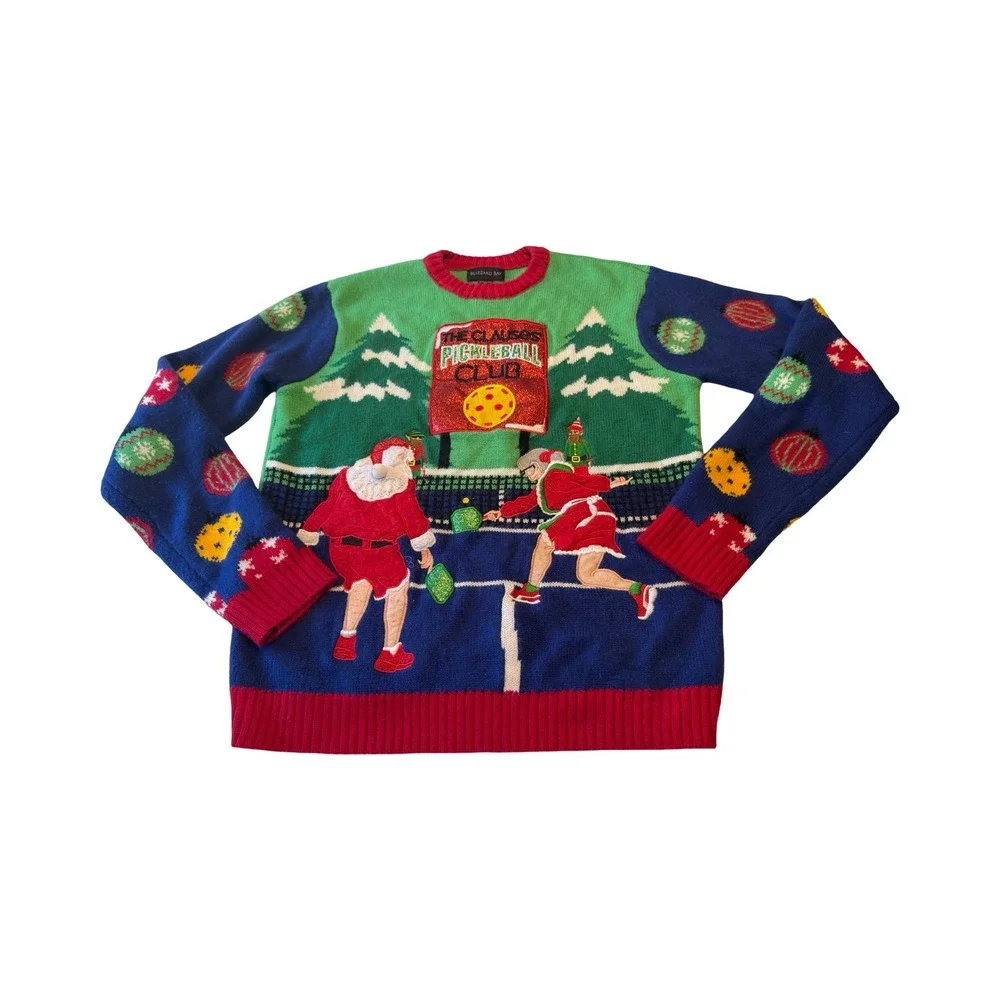 Blizzard Bay Mens M The Clauses Pickleball Club Ugly Christmas Sweater